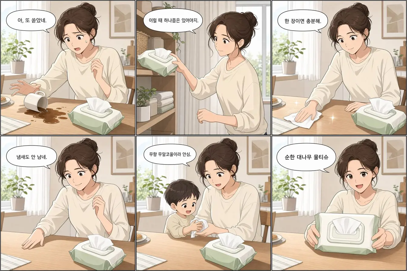 광고 소재 생성 서비스 결과물, 만화형 6칸 3x2 합성본